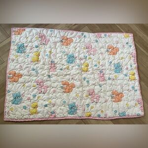 Vintage Hand Made Baby Quilt Animals  41 1/2" x 29"